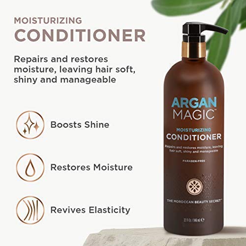 Argan Magic Moisturizing Conditioner – Detangle, Hydrate & Nourish Dry, Chemically Treated Hair | 32 oz x 2 Pack | Made in USA