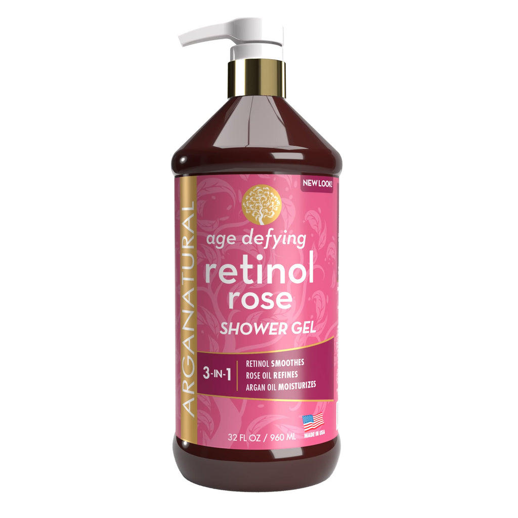 Arganatural Retinol Shower Gel with Argan Oil – Smooth, Nourish & Refine Skin Tone (32oz)