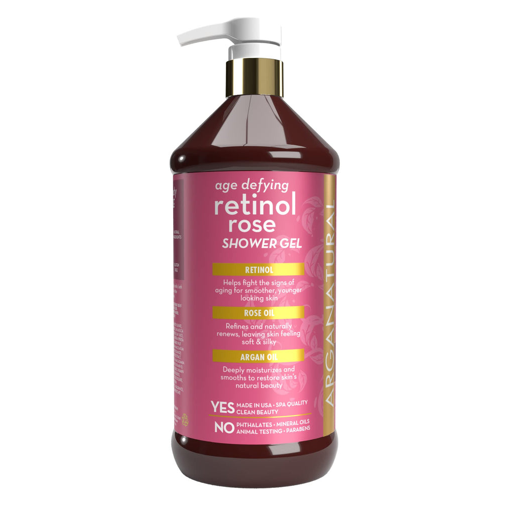 Arganatural Retinol Shower Gel with Argan Oil – Smooth, Nourish & Refine Skin Tone (32oz)