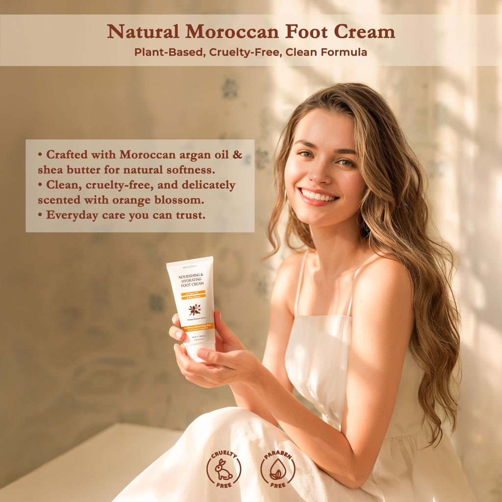 Argaviva Foot Cream for Dry Cracked Heels – Hydrating Moisturizer with Argan Oil, Shea Butter & Vitamin E