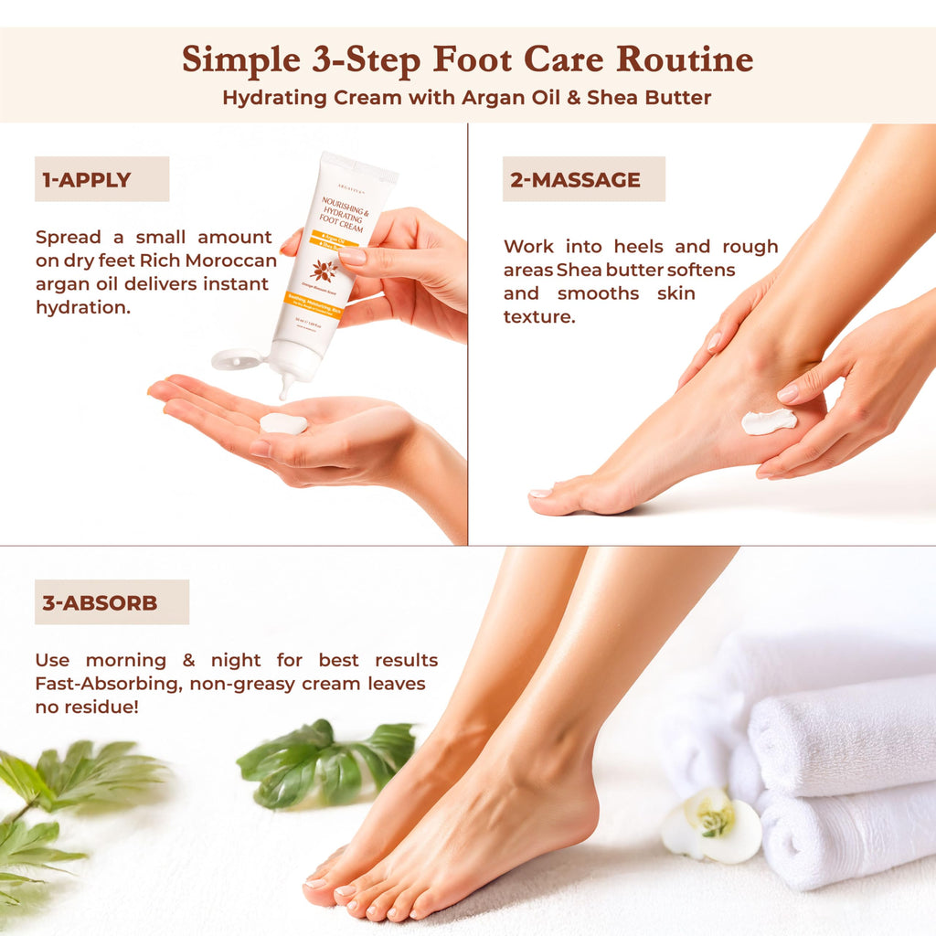 Argaviva Foot Cream for Dry Cracked Heels – Hydrating Moisturizer with Argan Oil, Shea Butter & Vitamin E