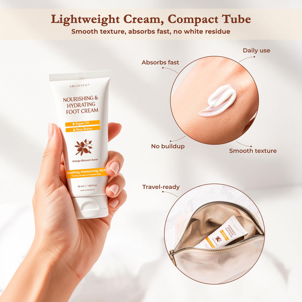 Argaviva Foot Cream for Dry Cracked Heels – Hydrating Moisturizer with Argan Oil, Shea Butter & Vitamin E
