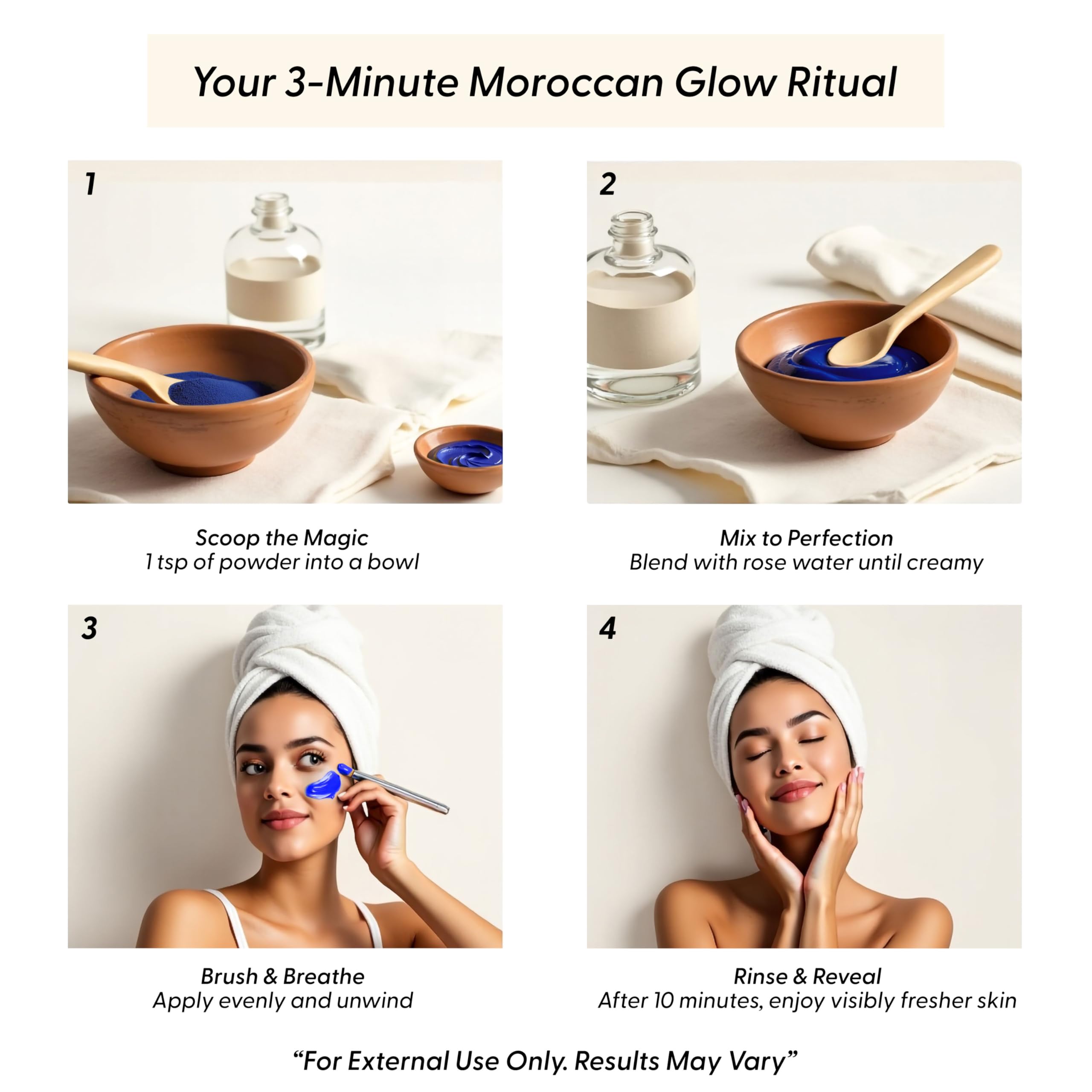 Argaviva Moroccan Nila Powder — Natural Blue Clay Mask for Face, Body & Hair