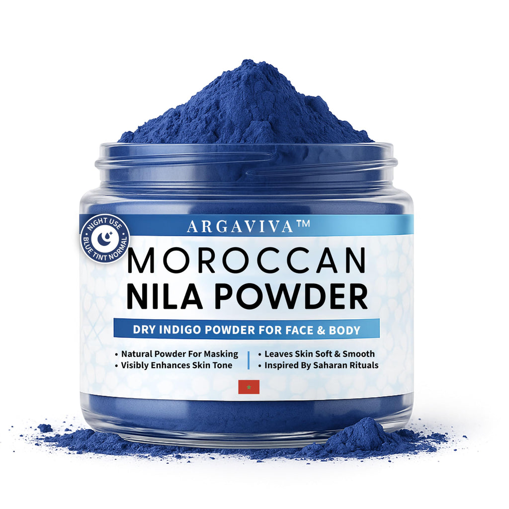 Argaviva Moroccan Nila Powder — Natural Blue Clay Mask for Face, Body & Hair