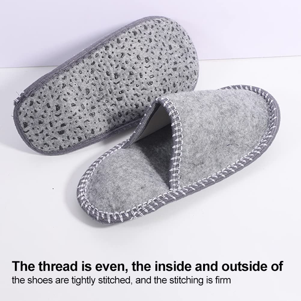 ariarly Fleece Felt Guest Slippers – 6 Pairs Anti-Slip Washable Spa Slippers for Hotels & Travel