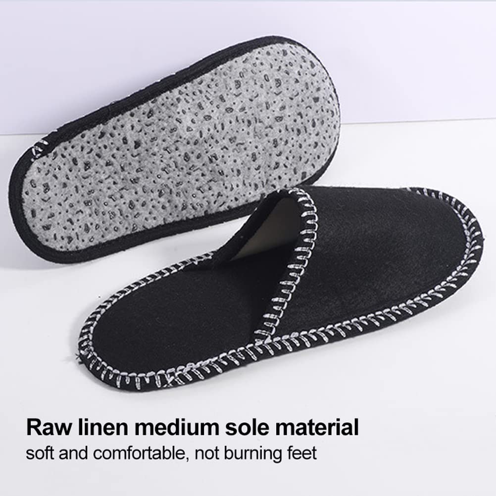 ariarly Fleece Felt Guest Slippers – 6 Pairs Anti-Slip Washable Spa Slippers for Hotels & Travel