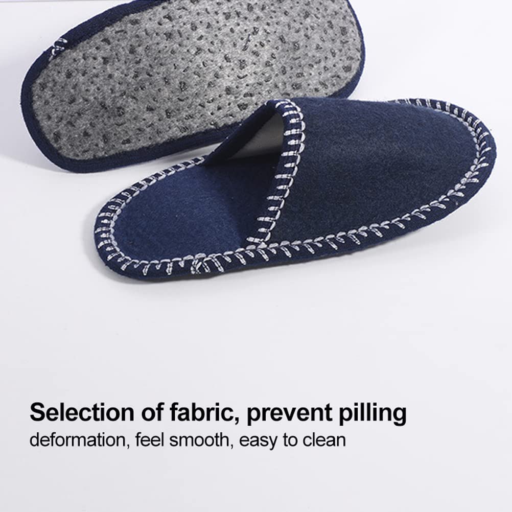 ariarly Fleece Felt Guest Slippers – 6 Pairs Anti-Slip Washable Spa Slippers for Hotels & Travel
