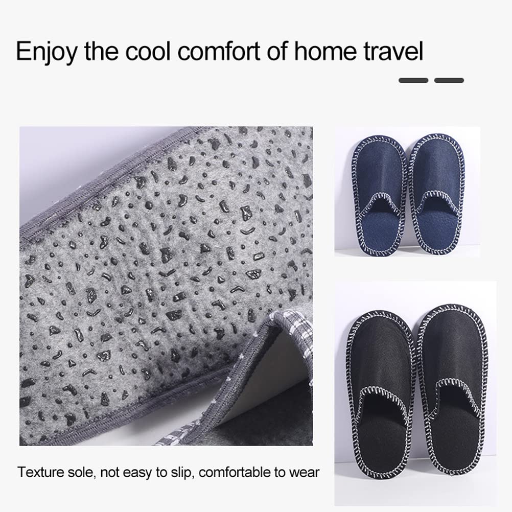 ariarly Fleece Felt Guest Slippers – 6 Pairs Anti-Slip Washable Spa Slippers for Hotels & Travel