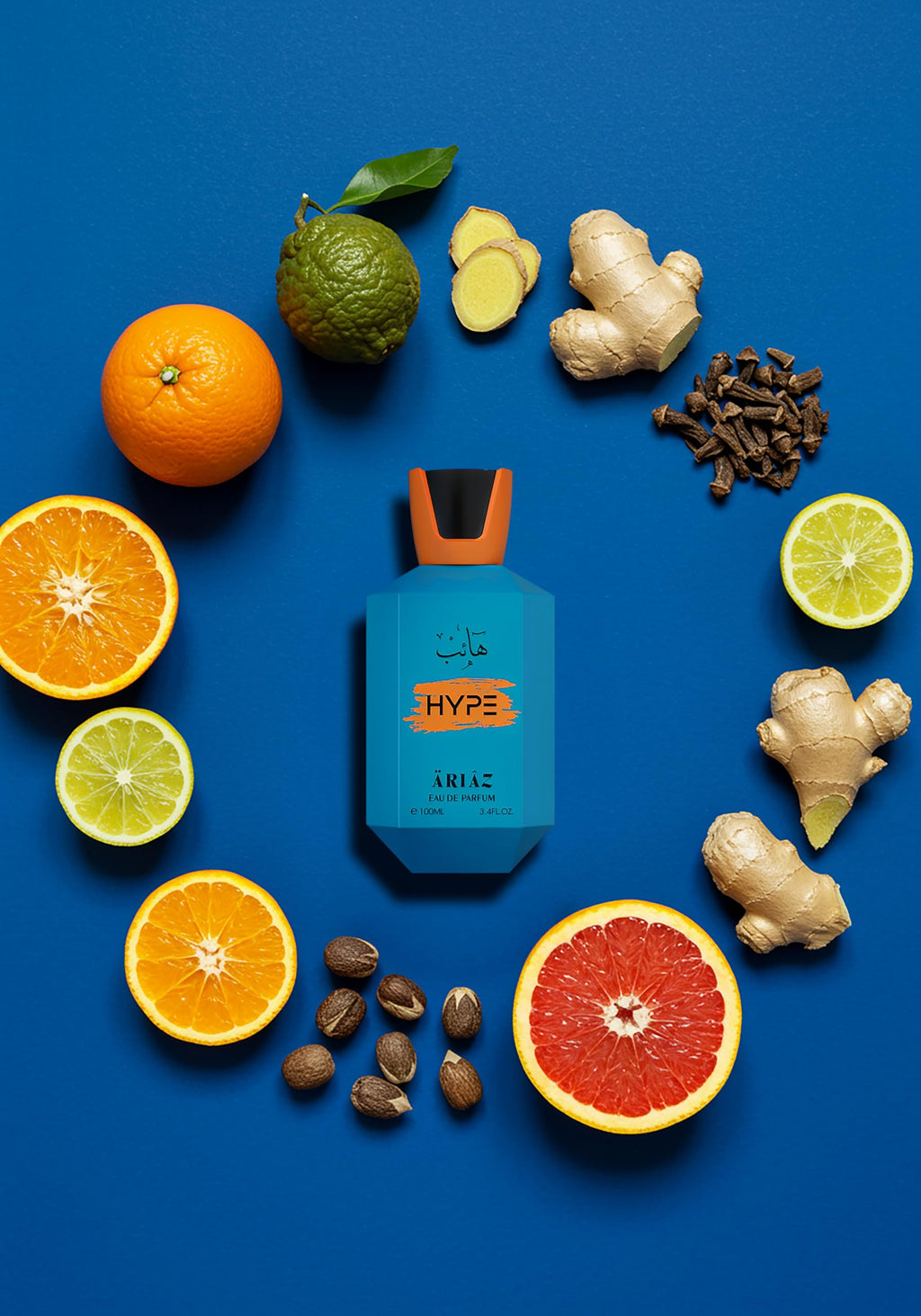 ARIAZ Hype Men’s Eau De Parfum 3.4 oz – Fresh Citrus Aromatic Cologne for Spring & Summer