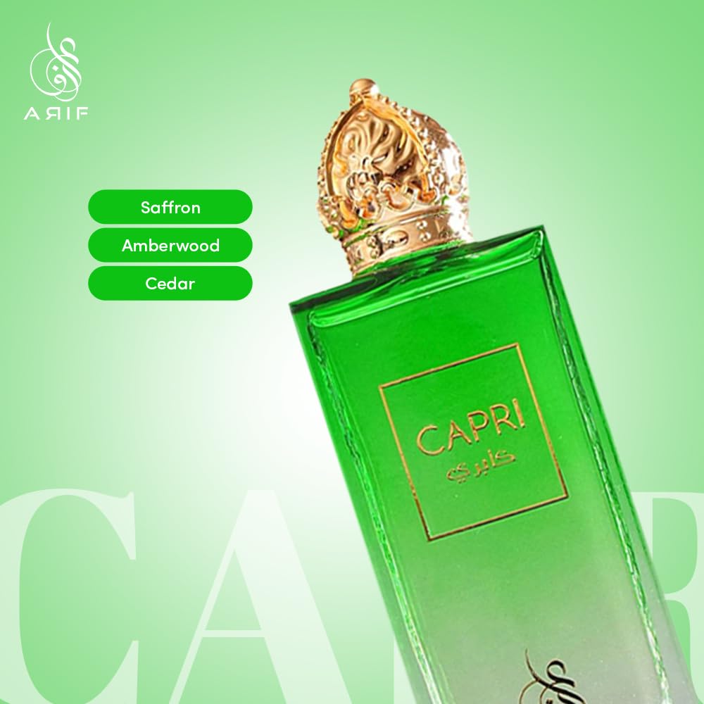 ARIF Capri Perfume for Women – Fresh Aromatic Eau de Parfum with Lychee, Jasmine, Turkish Rose & Petalia | 3.4 oz