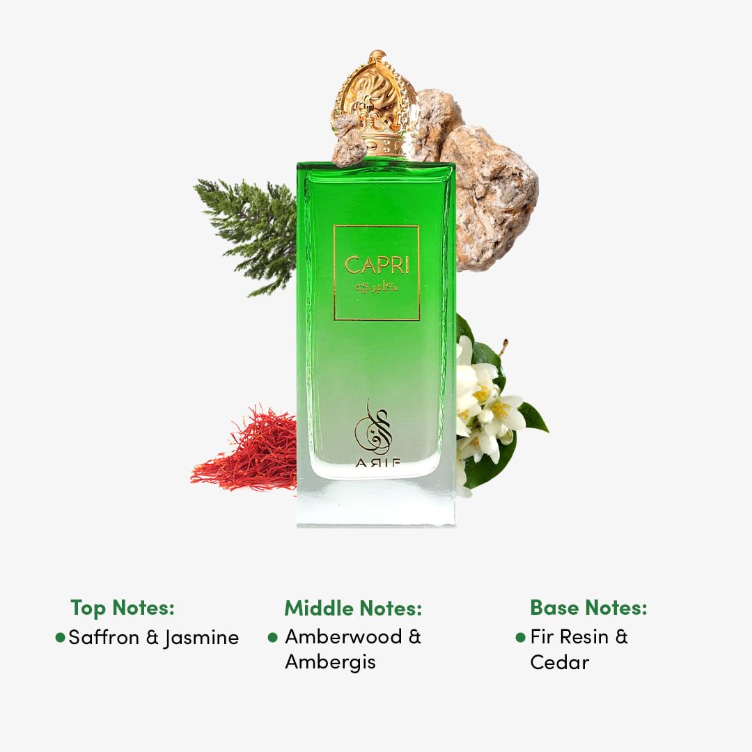 ARIF Capri Perfume for Women – Fresh Aromatic Eau de Parfum with Lychee, Jasmine, Turkish Rose & Petalia | 3.4 oz