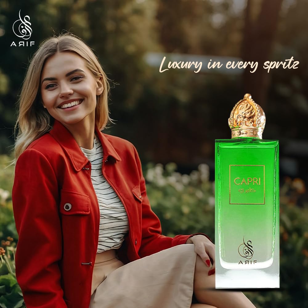 ARIF Capri Perfume for Women – Fresh Aromatic Eau de Parfum with Lychee, Jasmine, Turkish Rose & Petalia | 3.4 oz