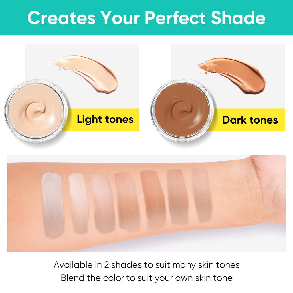 ARIOS Tattoo Cover Up Makeup Waterproof – 2-Color Long Lasting Body Concealer for Tattoos, Scars, Vitiligo & Dark Spots