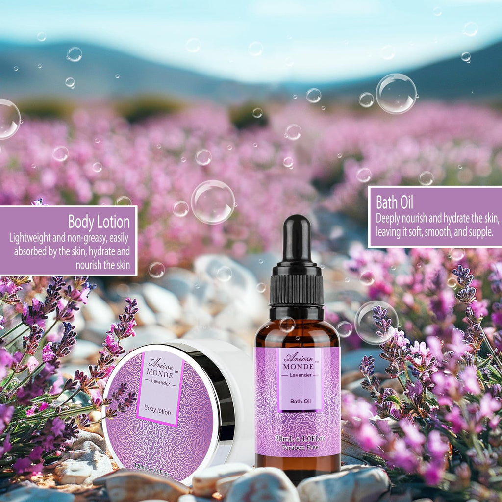 ArioseMonde Lavender Bath Set – Premium Spa Gift Basket for Women