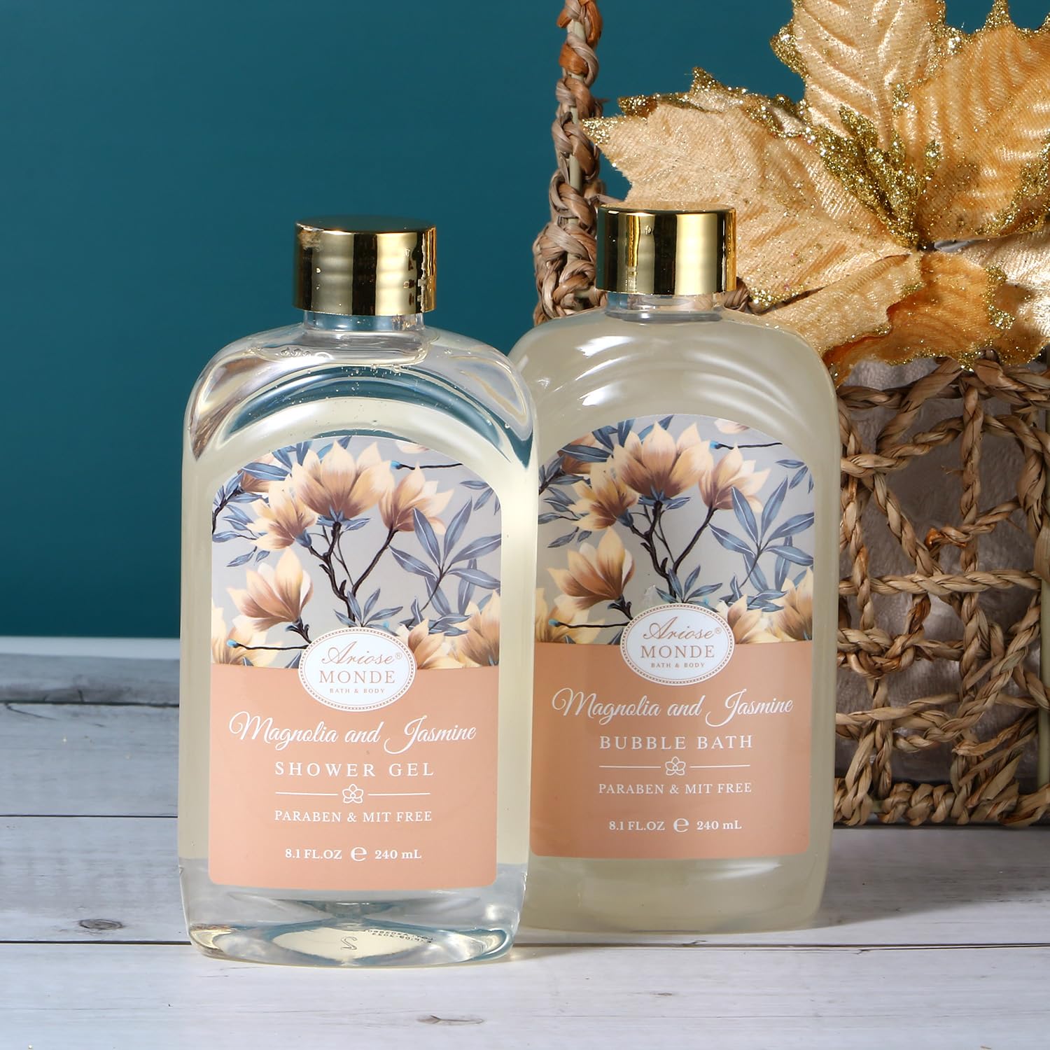 ArioseMonde Home Spa Gift Basket — Bath Spa Kit for Women Magnolia & Jasmine
