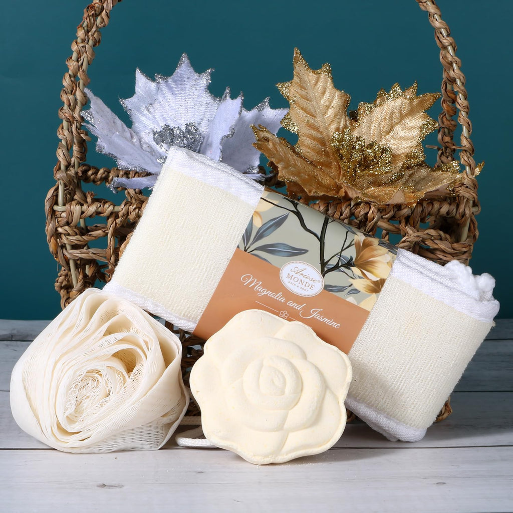 ArioseMonde Home Spa Gift Basket — Bath Spa Kit for Women Magnolia & Jasmine