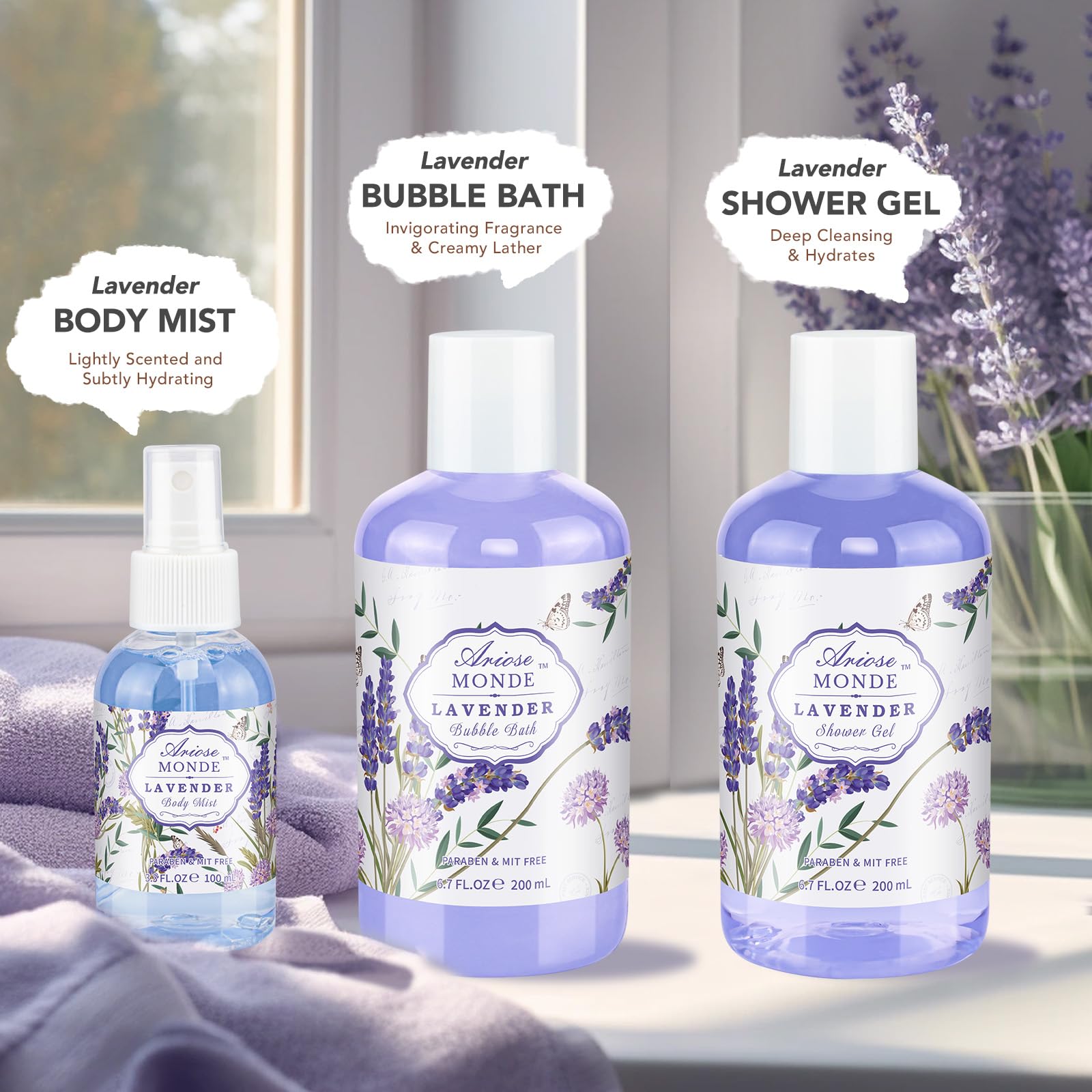 ArioseMonde Lavender Spa Gift Set – Luxury At-Home Self-Care Gift Baskets for Women