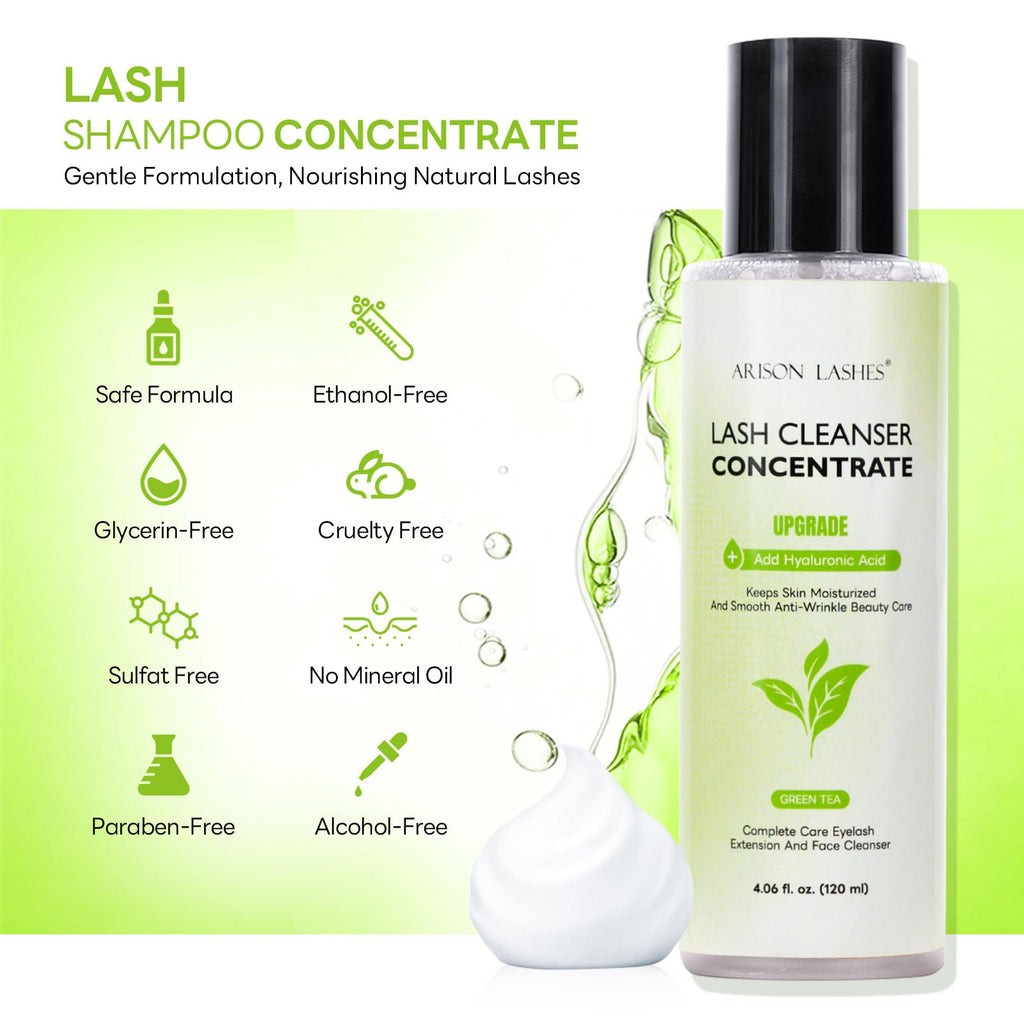 ARISON LASHES Eyelash Cleanser Concentrate – Dilute-to-Use Lash Shampoo for Extensions & Natural Lashes
