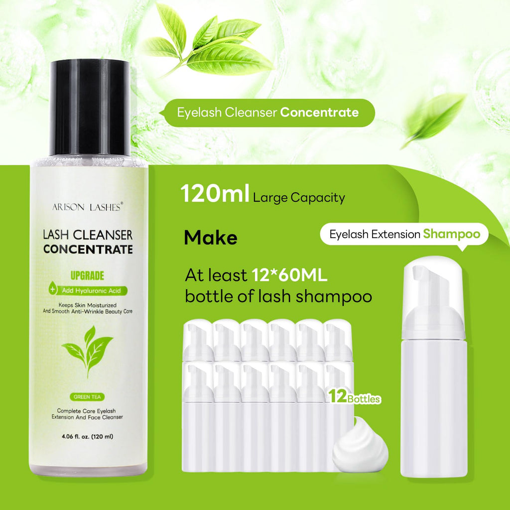 ARISON LASHES Eyelash Cleanser Concentrate – Dilute-to-Use Lash Shampoo for Extensions & Natural Lashes