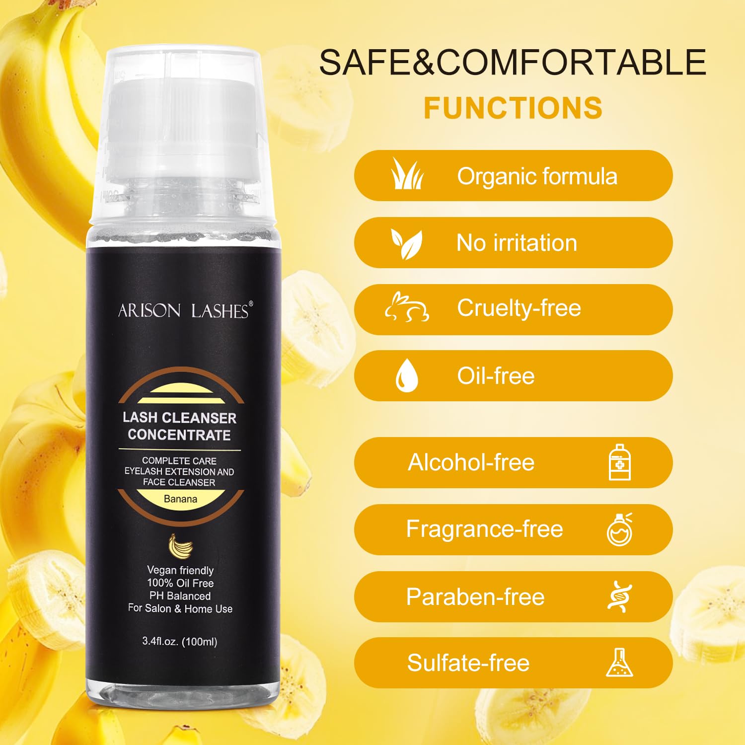 ARISON LASHES Eyelash Cleanser Concentrate 100ml – DIY Lash Shampoo for Extensions