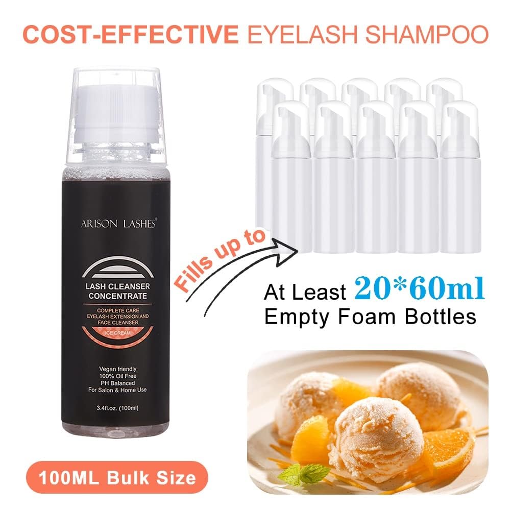 ARISON LASHES Eyelash Cleanser Concentrate 100ml – DIY Lash Shampoo for Extensions