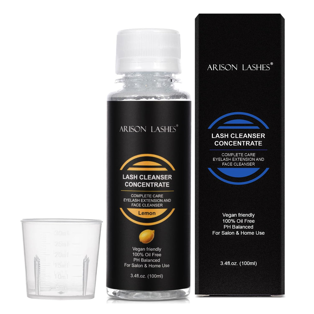 ARISON LASHES Eyelash Cleanser Concentrate 100ml – Natural Foaming Lash Shampoo (Lemon)