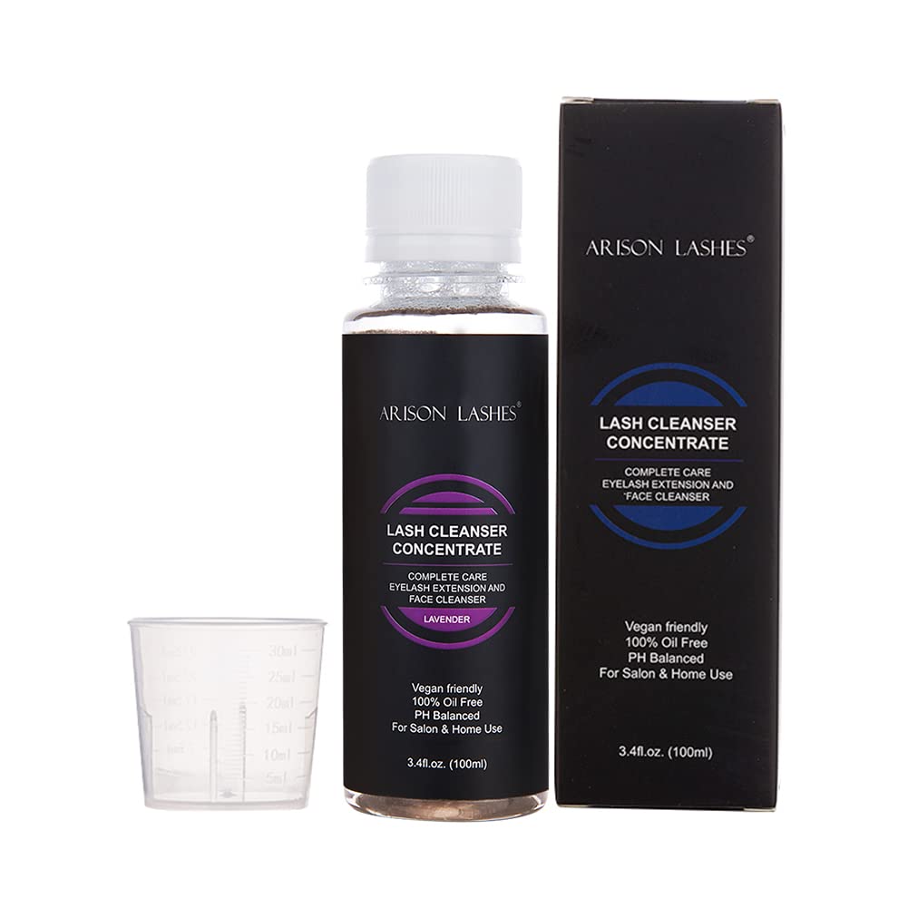 ARISON LASHES Eyelash Cleanser Concentrate 100ml – Lavender Foaming Lash Shampoo for Extensions