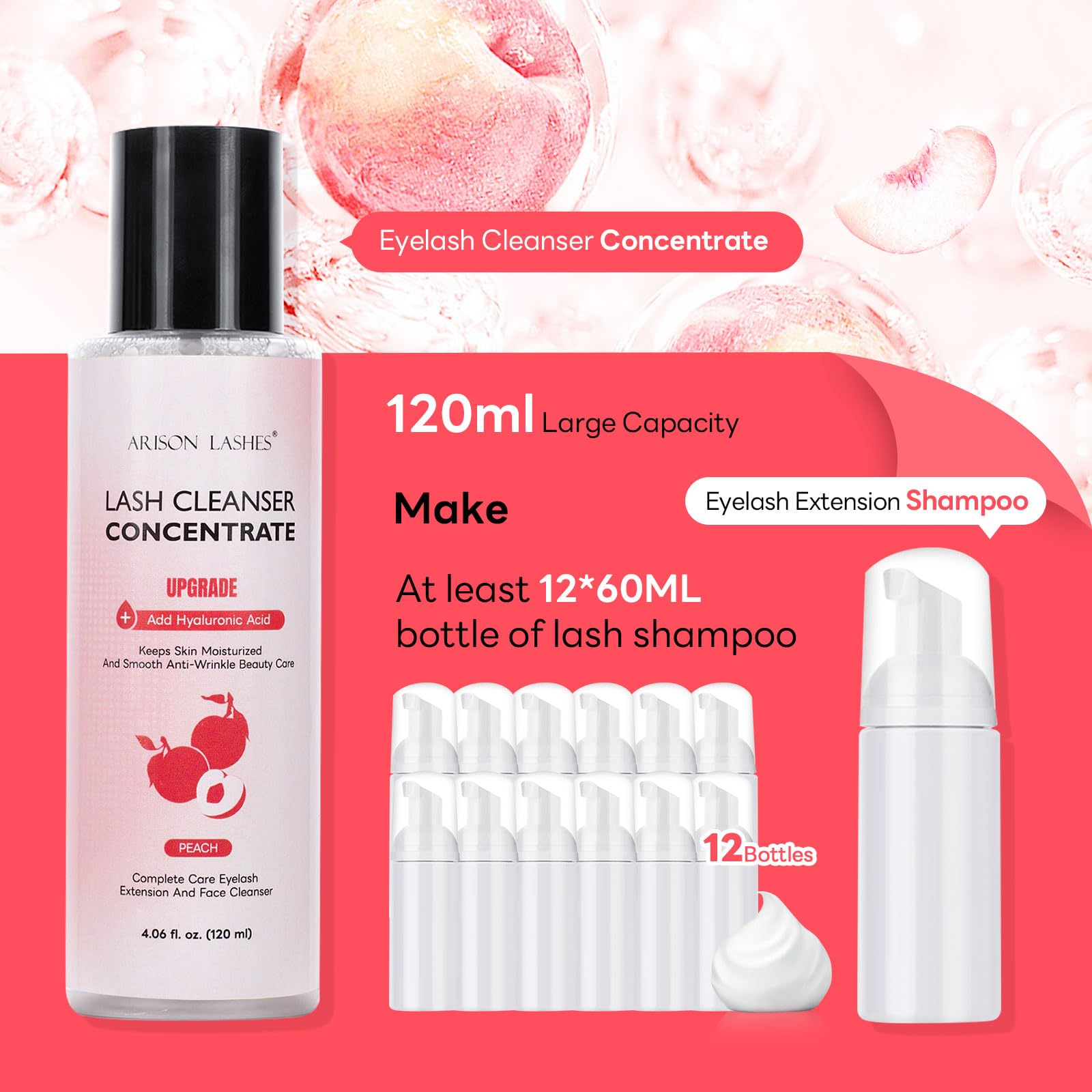ARISON LASHES Eyelash Cleanser Concentrate | Gentle Lash Extension Cleanser