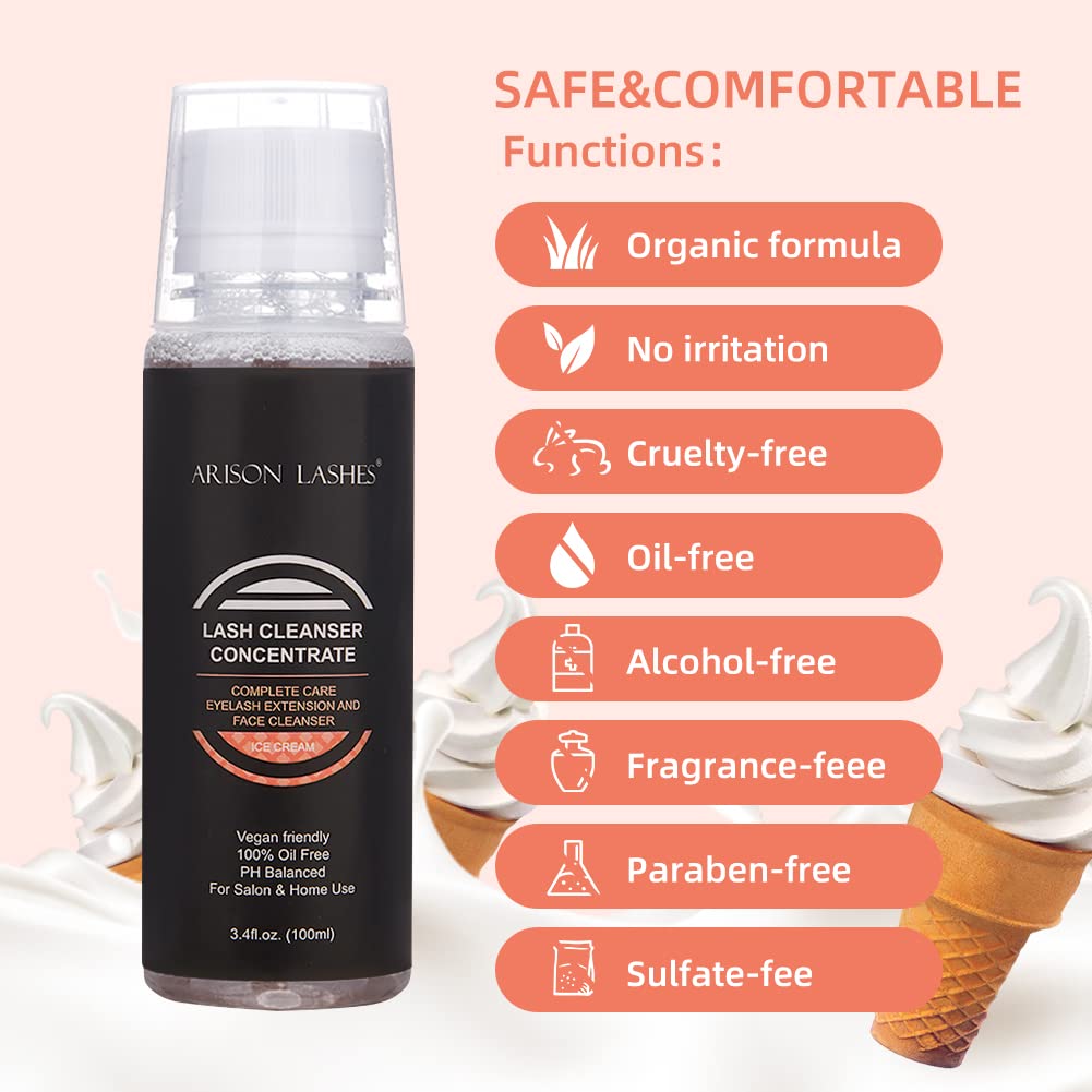 ARISON LASHES Eyelash Cleanser Concentrate 100ml – DIY Lash Shampoo for Extensions