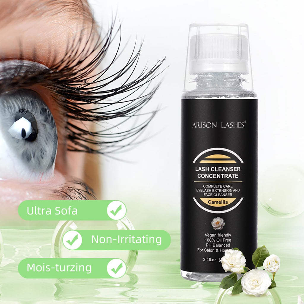 ARISON LASHES Eyelash Cleanser Concentrate 100ml – Camellia Gentle Foaming Lash Shampoo