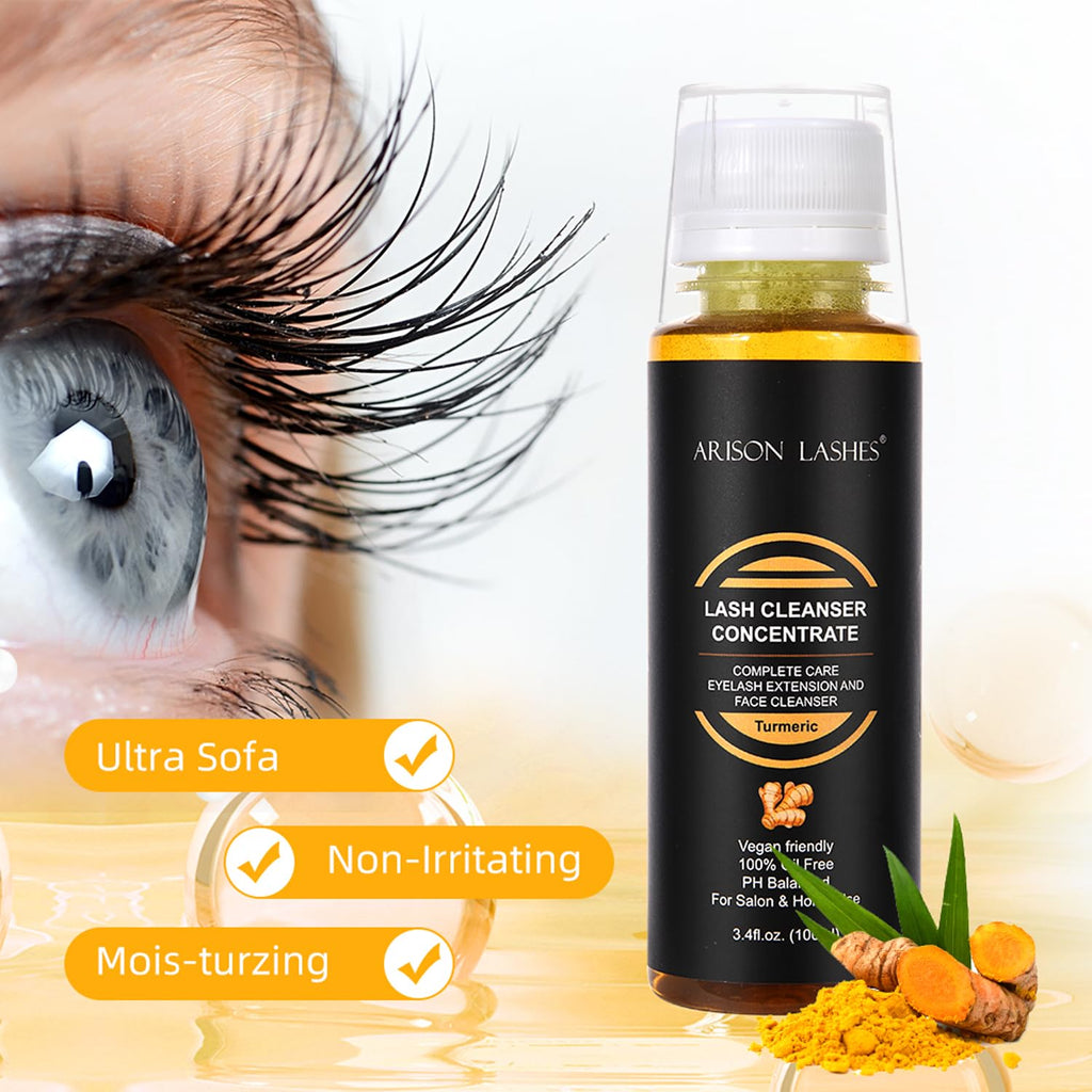 ARISON LASHES Turmeric Shampoo Concentrate 100ml – Lash Extensions Care, Dilute to Create 20x60ml Bottles