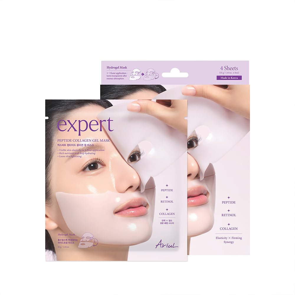 Ariul Expert Peptide Collagen Gel Mask – 4-Pack Hydrating Hydrogel Face Masks (41ml Each)