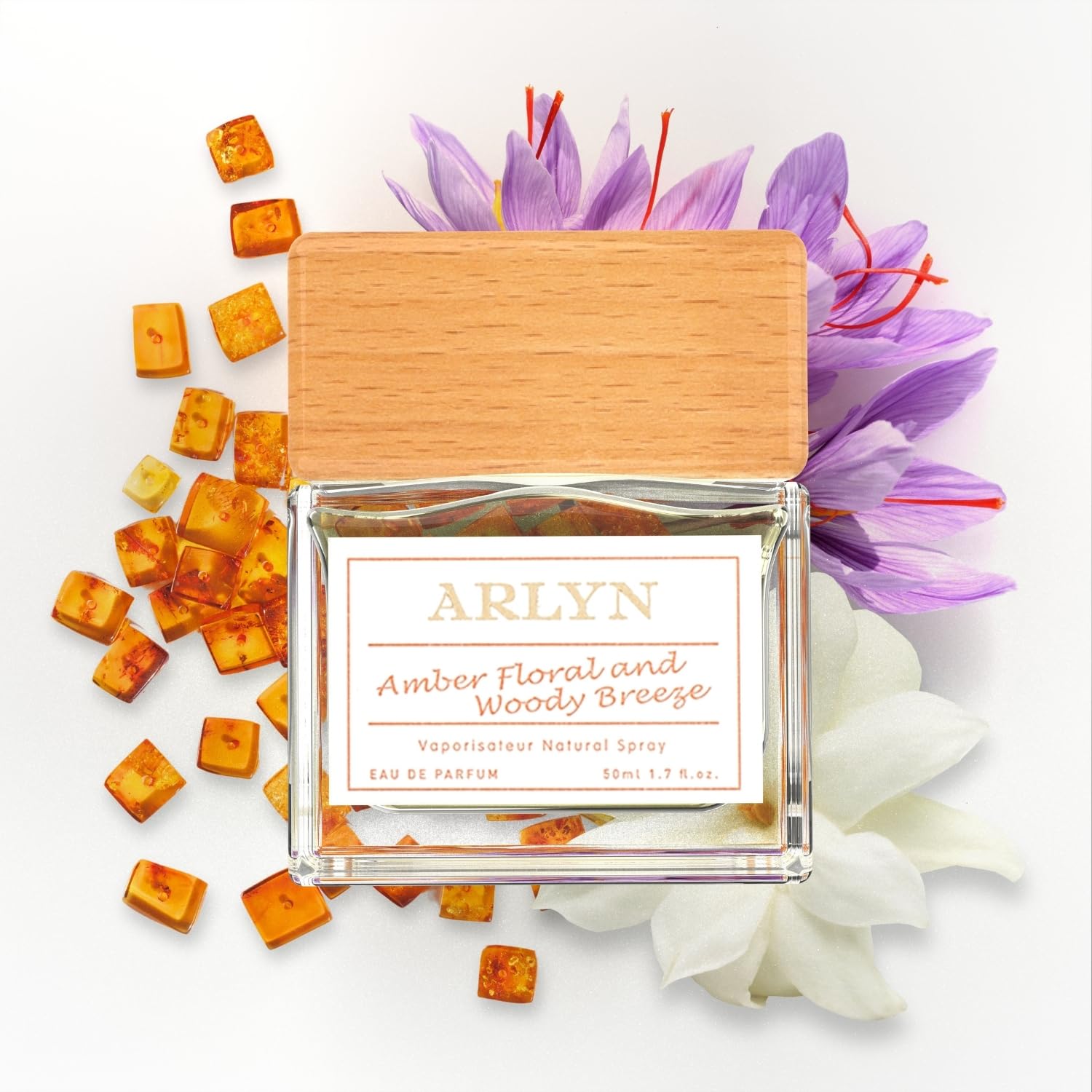 ARLYN Amber Floral Woody Breeze Eau de Parfum – Long-Lasting, Vegan & Clean, Saffron & Jasmine (50ml)