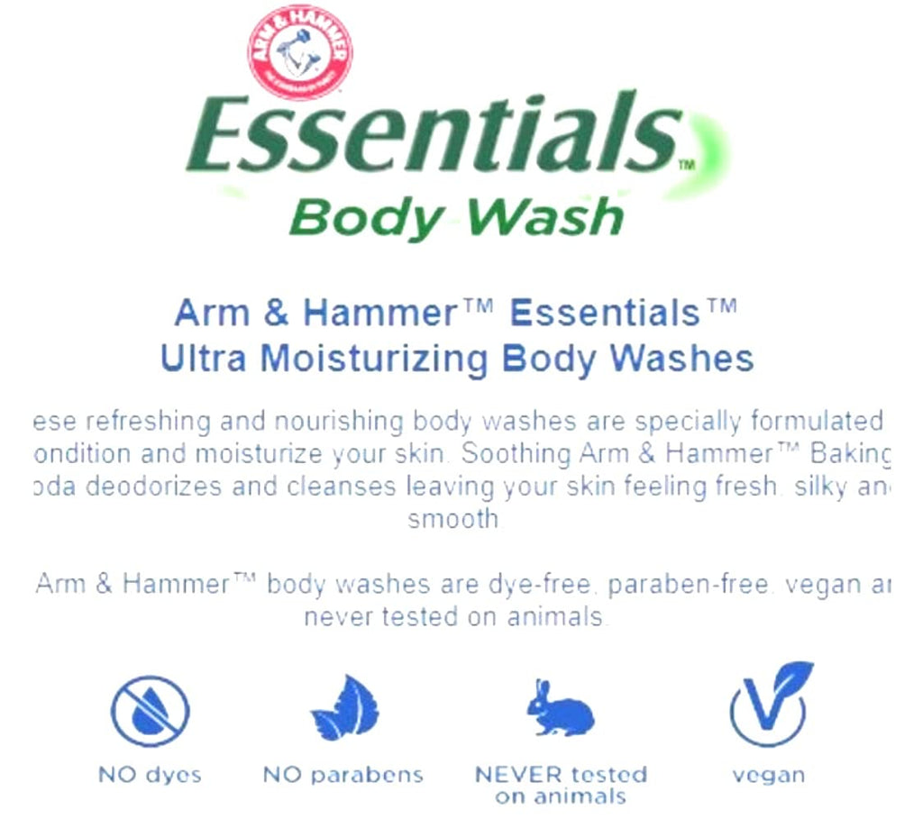 Arm & Hammer Clear Water Ultra Moisturizing Body Wash - Pack of 3s | Dye-Free, Paraben-Free, Vegan
