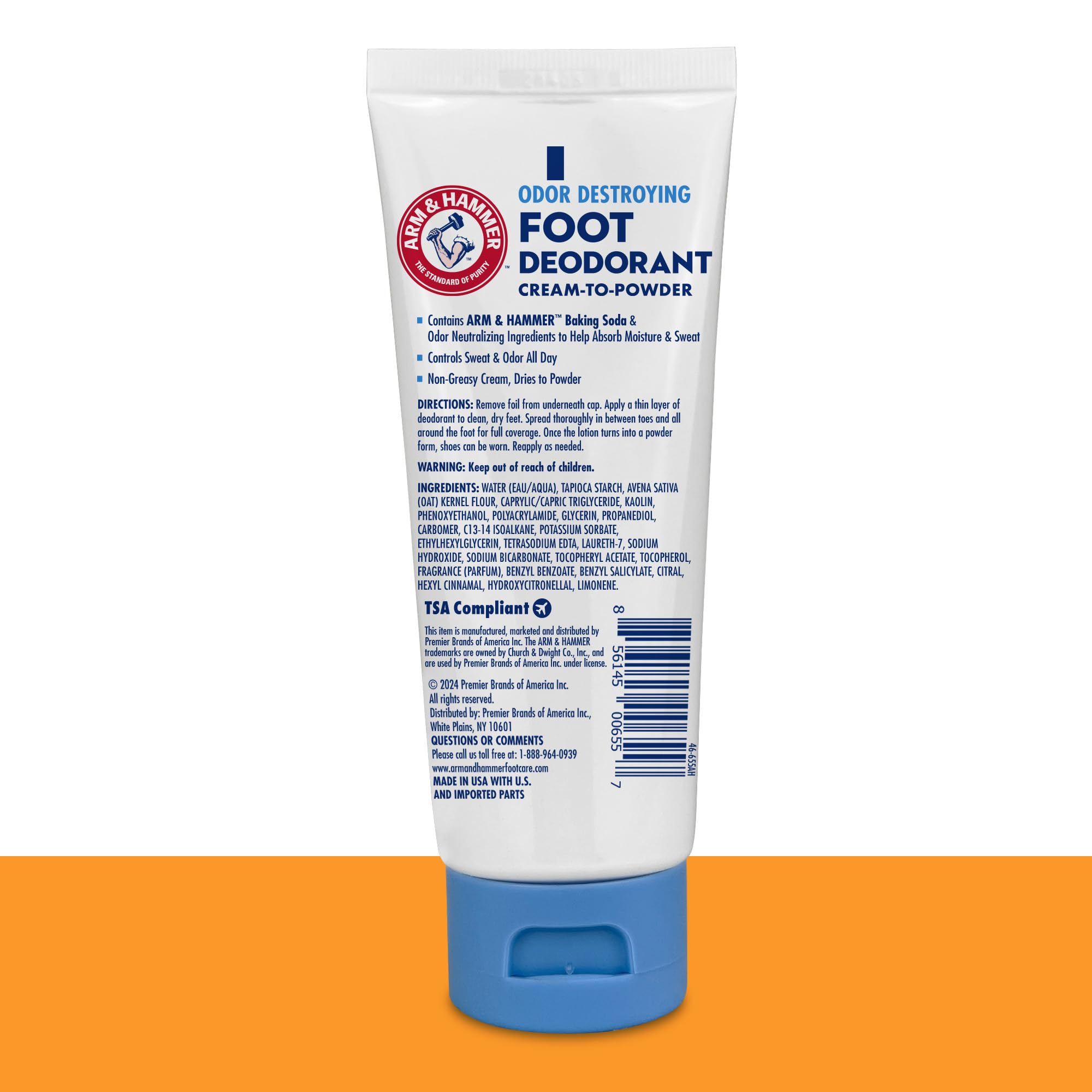 Arm & Hammer Cream-to-Powder Foot Deodorant – 24-Hour Odor & Wetness Protection (3 Pack)
