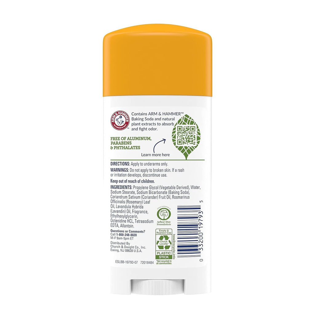Arm & Hammer Essentials Natural Deodorant Fresh – 2.50 oz Pack of 12