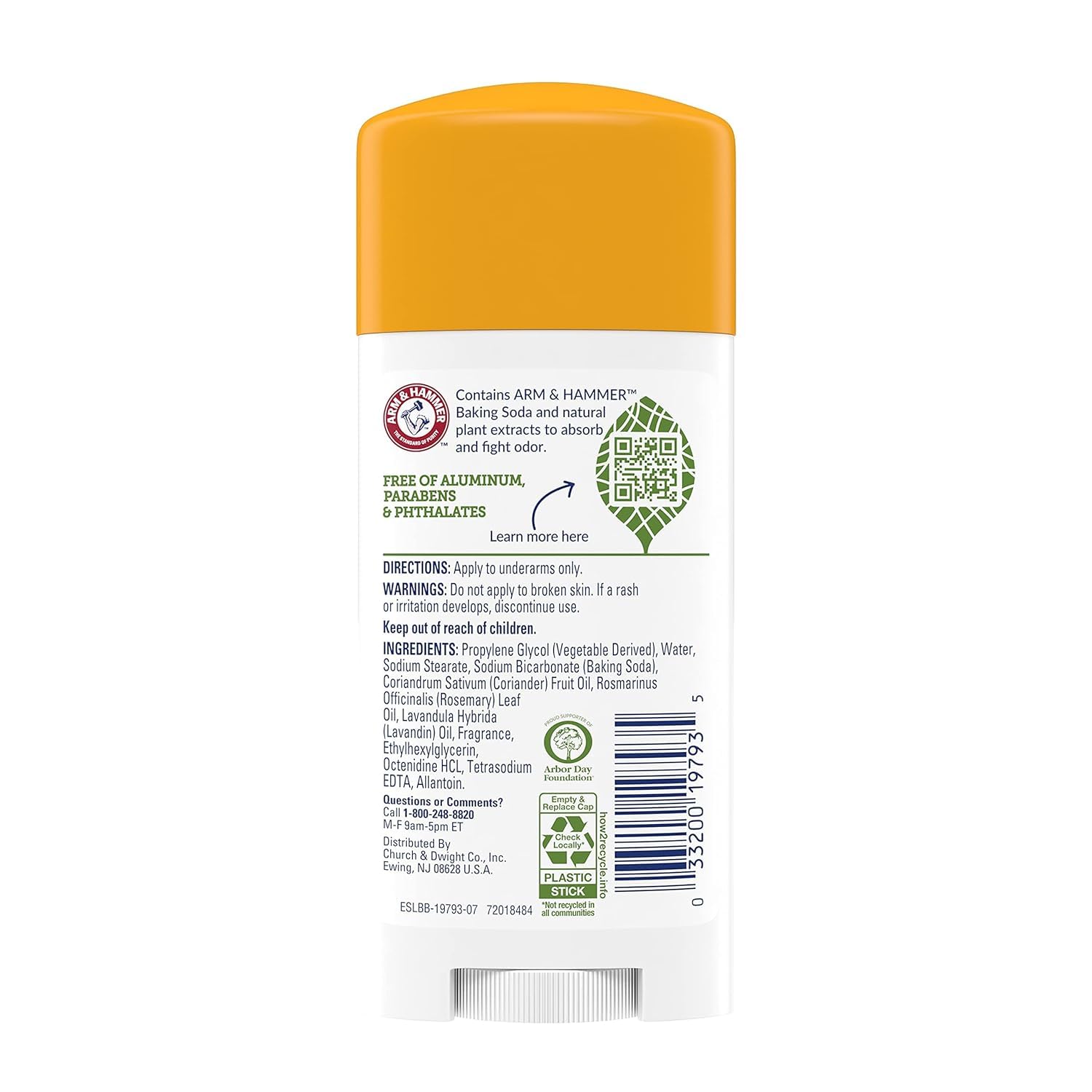 Arm & Hammer Essentials Natural Deodorant Fresh – 2.50 oz Pack of 12