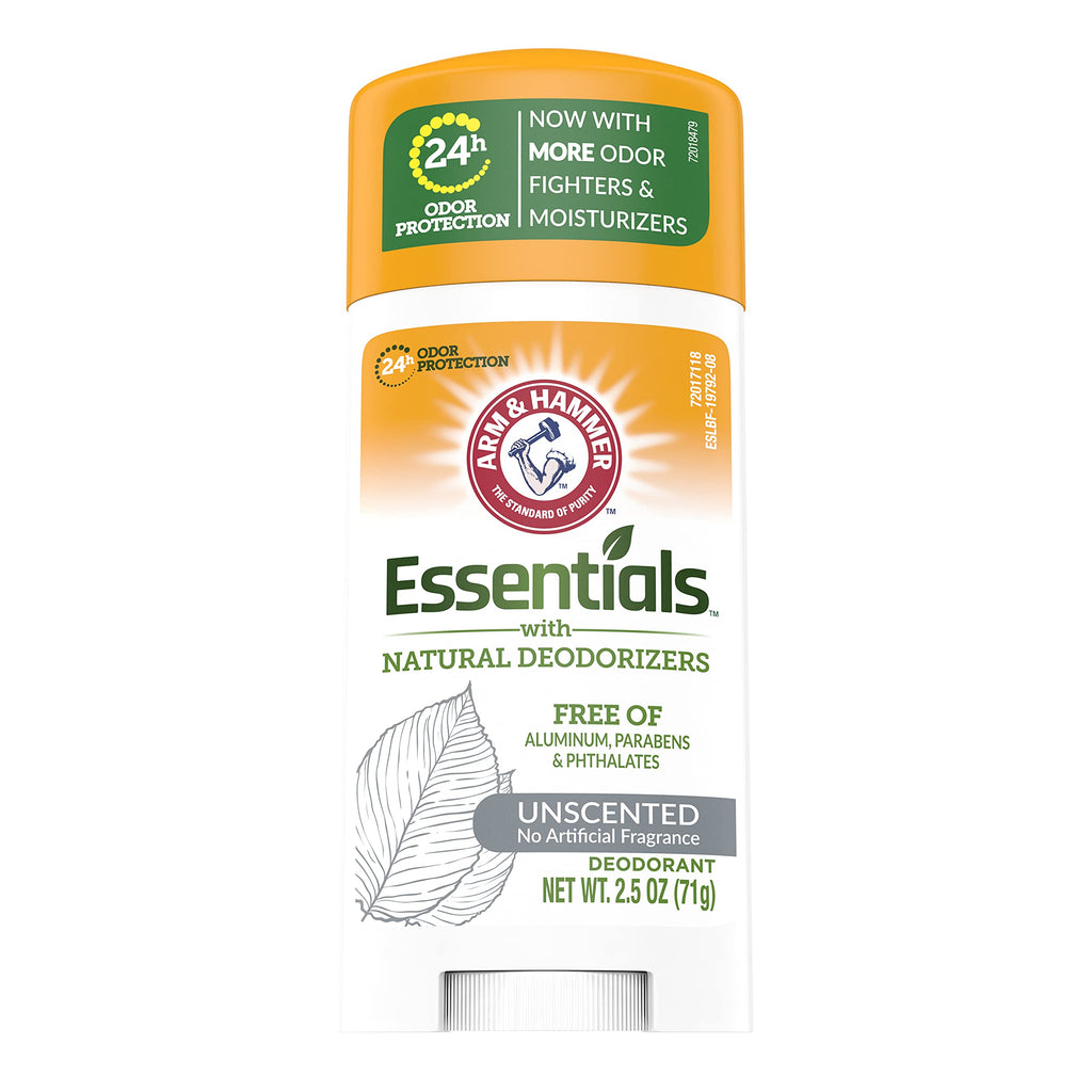 Arm & Hammer Essentials Unscented Deodorant – Aluminum-Free, 2.5 oz (73 ml) 3 Pack