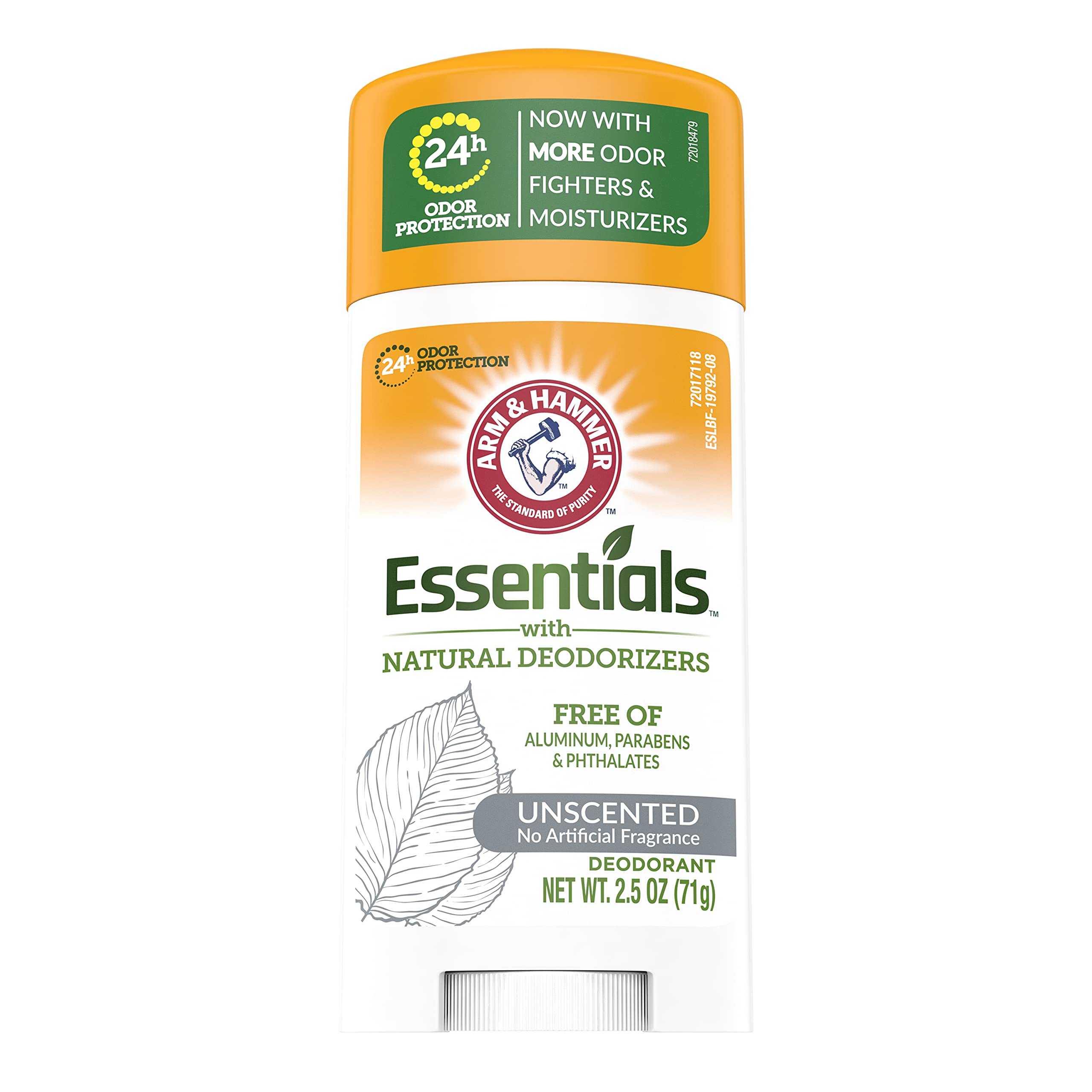 Arm & Hammer Essentials Unscented Deodorant – Aluminum-Free, 2.5 oz (73 ml) 3 Pack