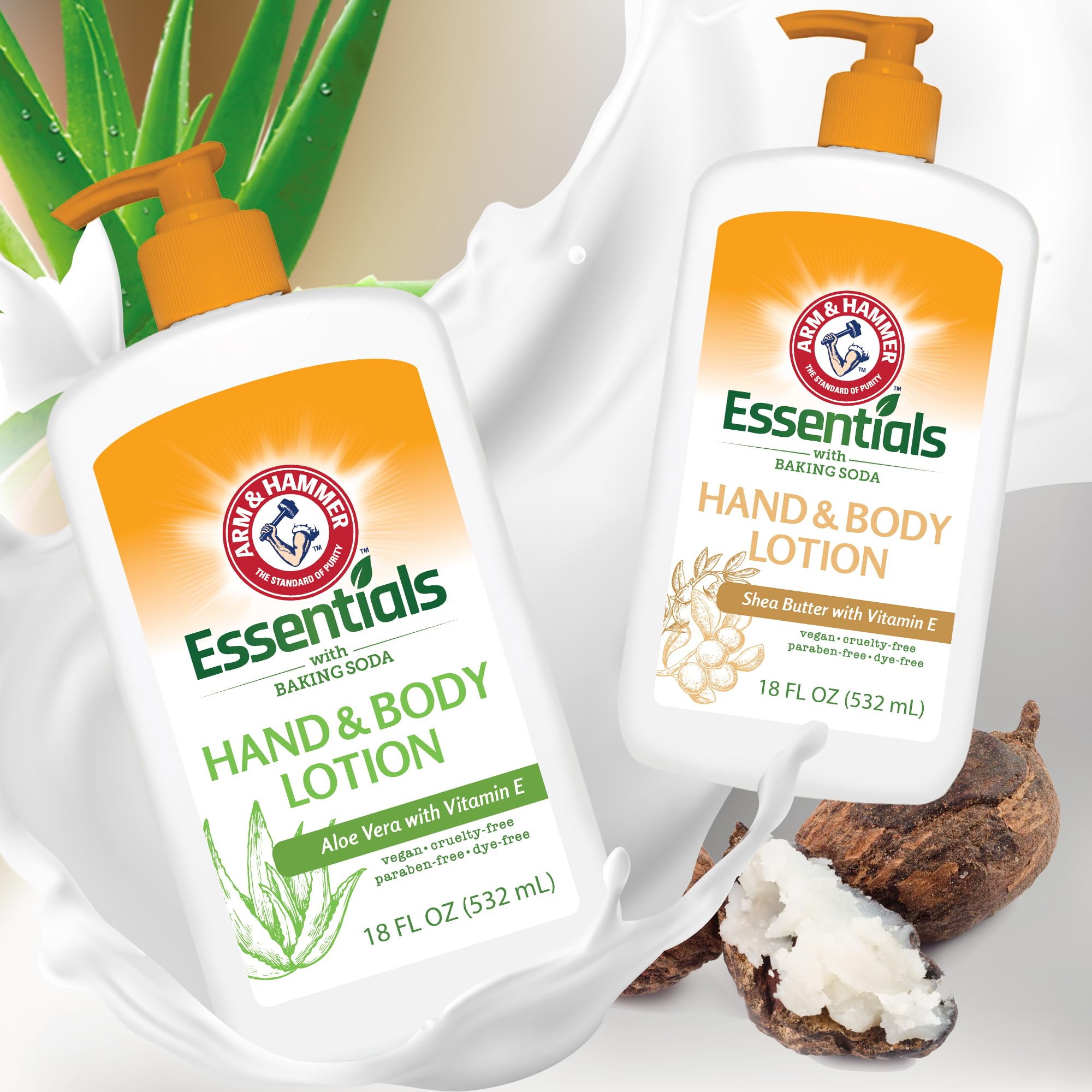 Arm & Hammer Essentials Hand & Body Lotion with Aloe Vera & Vitamin E – 18oz