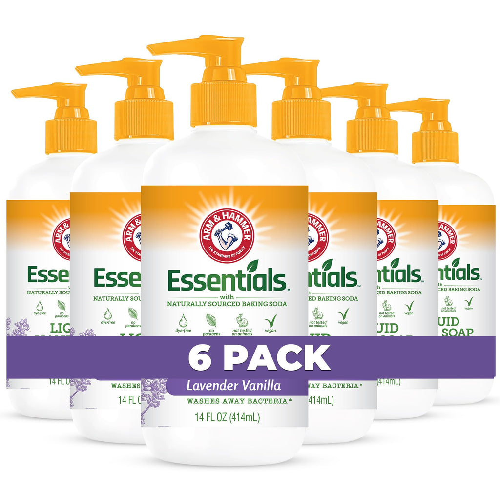 Arm & Hammer Lavender Vanilla Liquid Hand Soap – 6 Pack, 14 oz each | Gentle Cleanse & Skin Softening