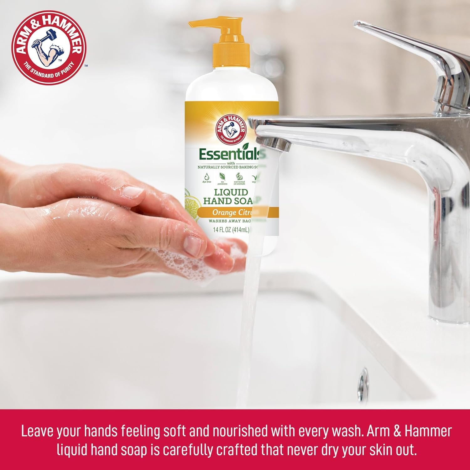 Arm & Hammer 6 Pack Liquid Hand Soap – Gentle Rose Scent, Organic, 14 oz
