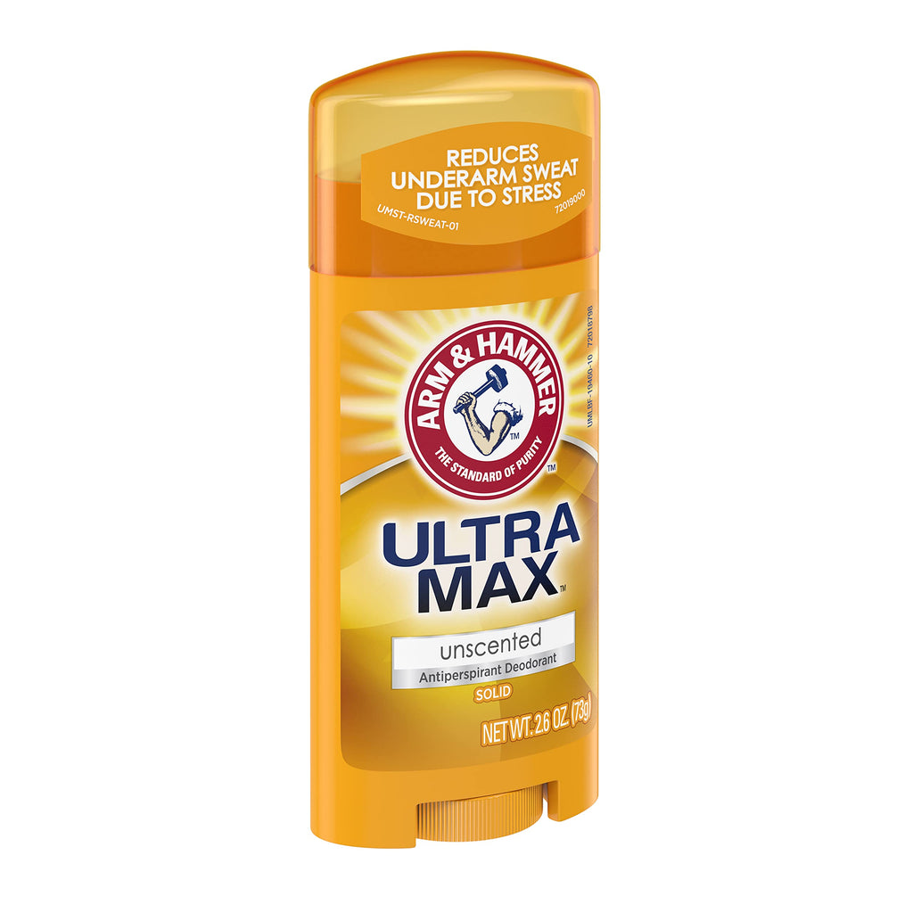 ARM & HAMMER ULTRAMAX Unscented Anti-Perspirant Deodorant Stick – 2.6 oz, Pack of 9