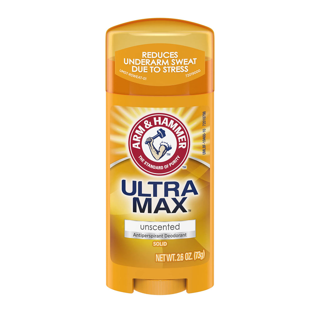 ARM & HAMMER ULTRAMAX Unscented Anti-Perspirant Deodorant Stick – 2.6 oz, Pack of 9