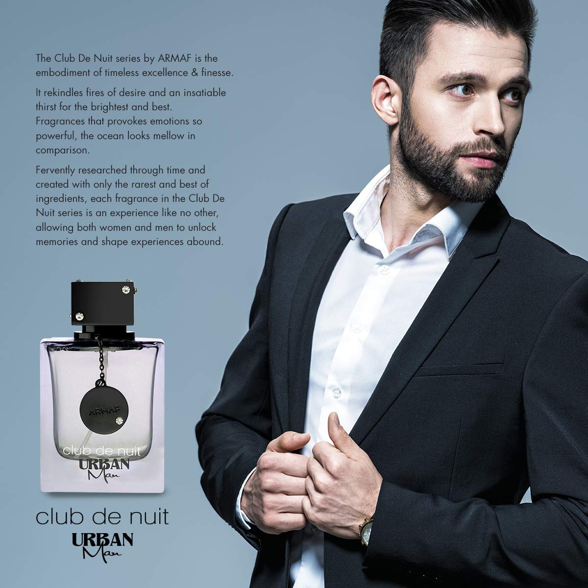 Armaf Club De Nuit Urban Man Eau de Parfum Spray – 3.6 oz | Woody Spicy Fragrance for Men