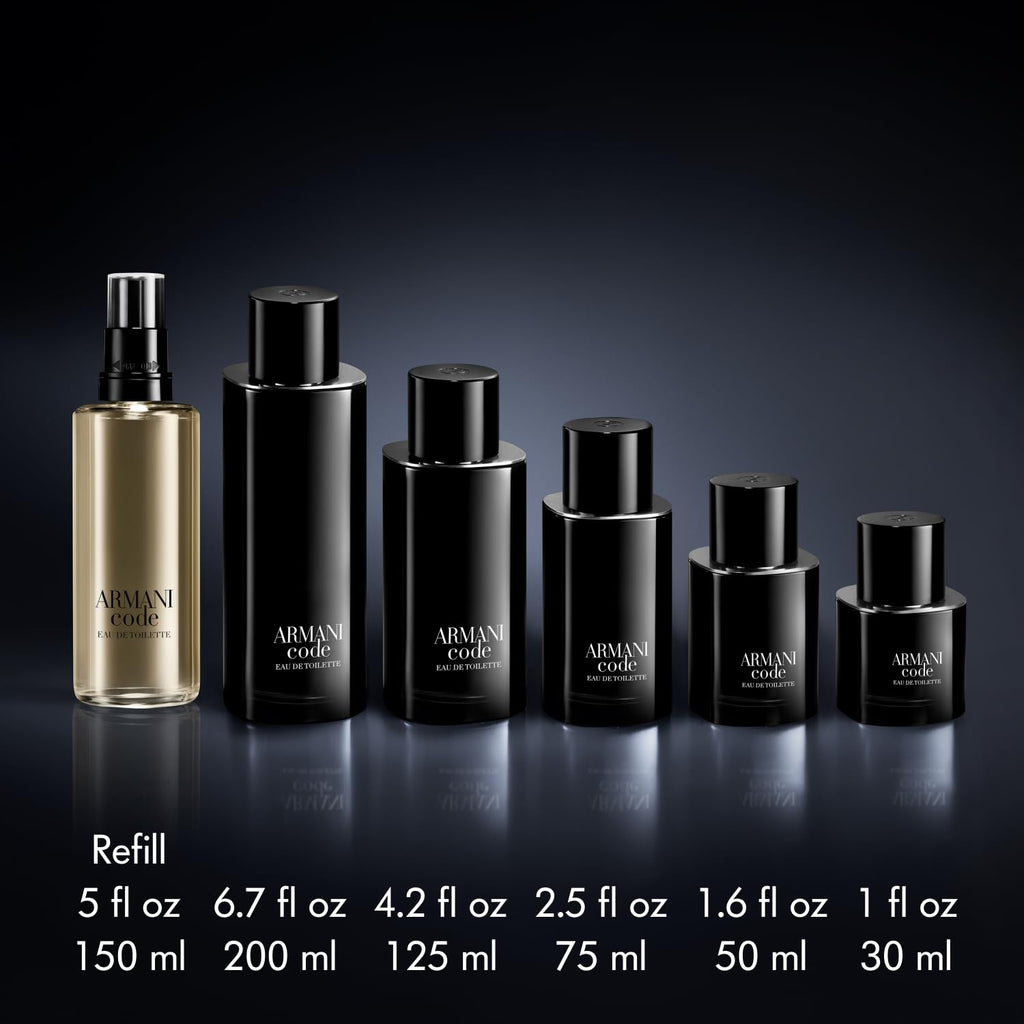 Armani Beauty Code Eau de Toilette for Men – Ambery Woody Citrus, Refillable Bottle