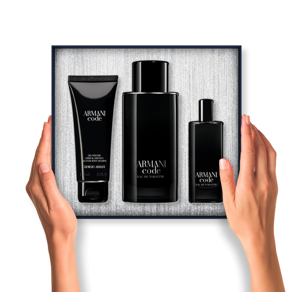 Armani Beauty Code Eau de Parfum – Men’s 3-Piece Gift Set (4.2 oz + 0.5 oz + Shower Gel)