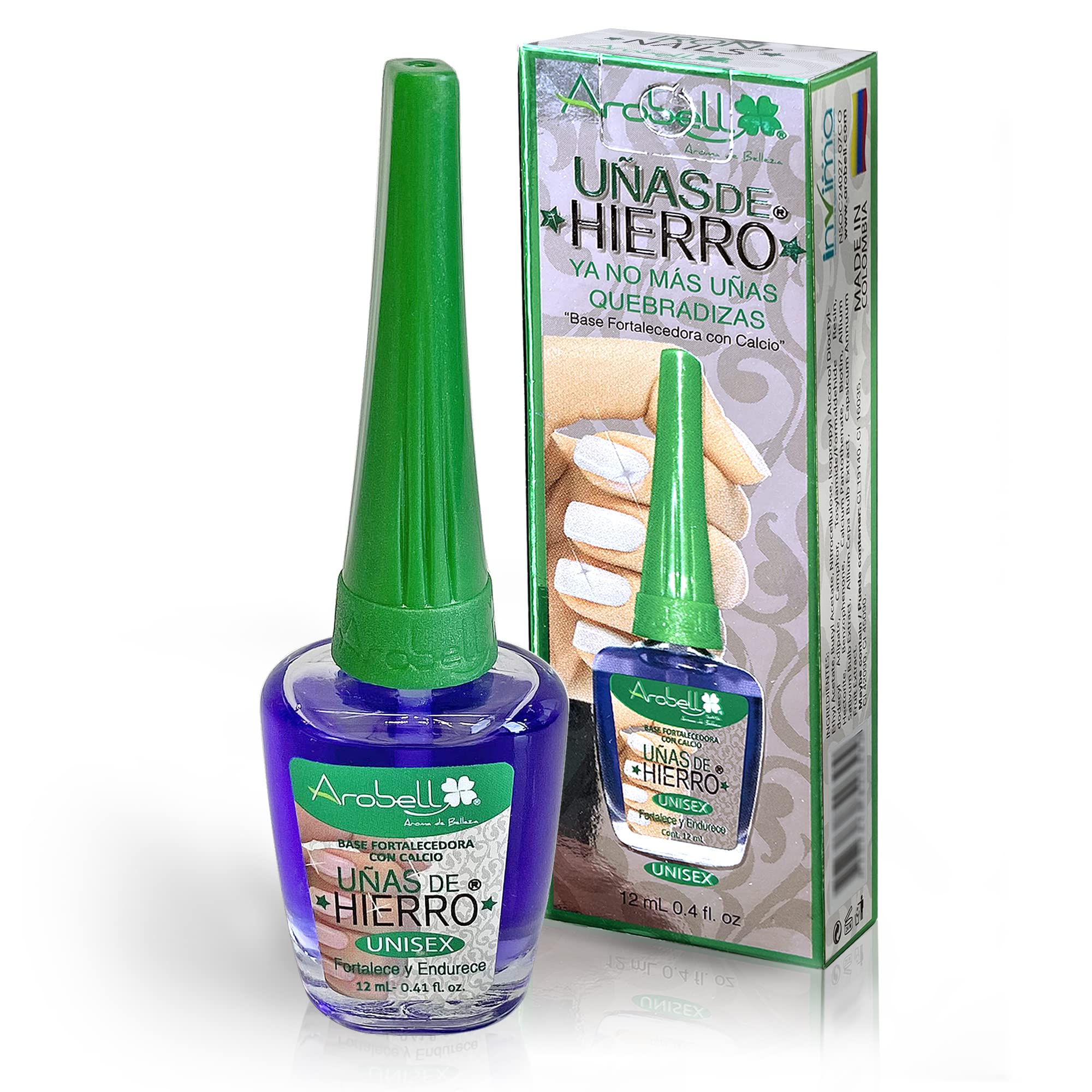 AROBELL Iron Nail Hardener – Strengthen Brittle Nails with Calcium & Biotin (0.4 oz, Pack of 1)