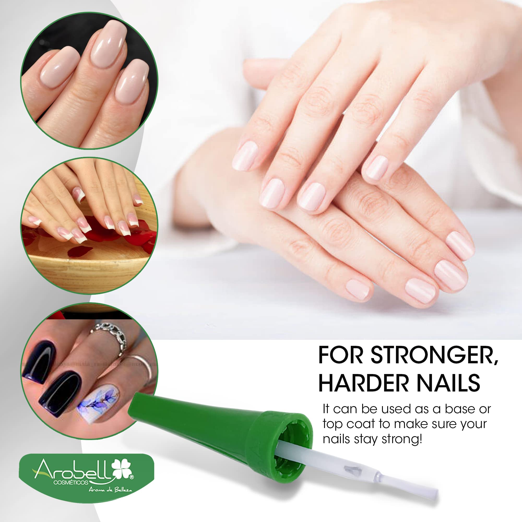 AROBELL Nail Strengthener Iron Nails & Clear Polish for Damaged & Brittle Nails – Growth & Protection