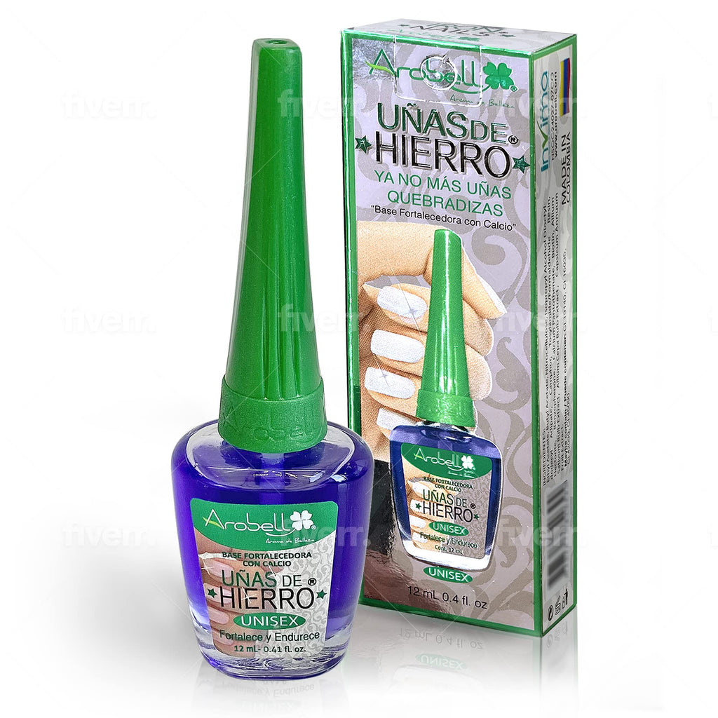 AROBELL Nail Strengthener Iron Nails & Clear Polish for Damaged & Brittle Nails – Growth & Protection